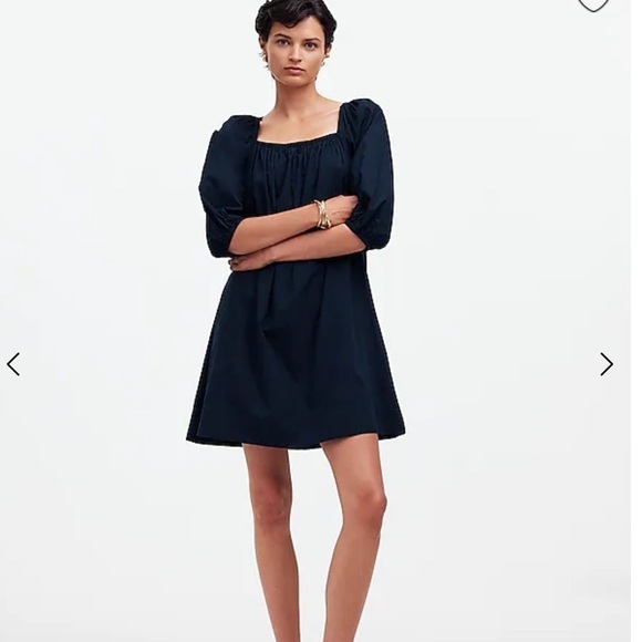 Madewell- Square-Neck Puff-Sleeve Mini Dress NS986 - Picture 1 of 4